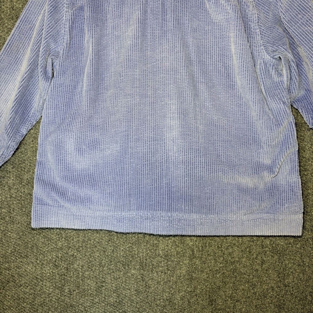 LL Bean Corduroy Shacket Jacket L blue Cabin core Cozy Soft Chore Shirt - Picture 9 of 12